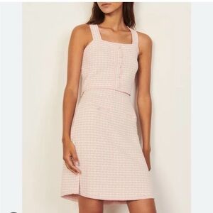 Sandro Tweed Mini Skirt Blush